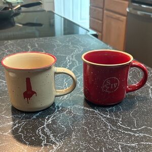 Red and Cream Speckled Mugs Set Maker’s Mark brand
